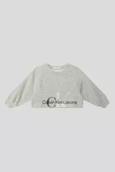 Короткий свитшот с логотипом бренда Calvin Klein Jeans