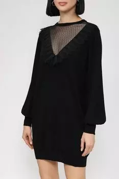 Короткое трикотажное платье со вставкой из тюля TWINSET