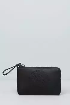 Кошелек кожаный с перфорацией логотипа Karl Lagerfeld