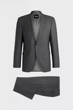 Костюм-двойка шерстяной облегающего кроя BOSS