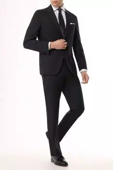 Костюм-двойка шерстяной облегающего кроя BOSS