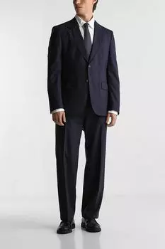 Костюм прямого кроя из шерсти с микроузором BOSS