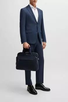 Костюм шерстяной облегающего кроя с микроузором BOSS