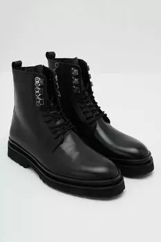 Кожаные ботинки на шнуровке Desa