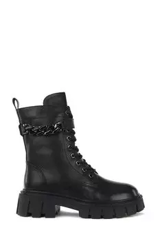 Кожаные ботинки с декоративной цепью Abricot