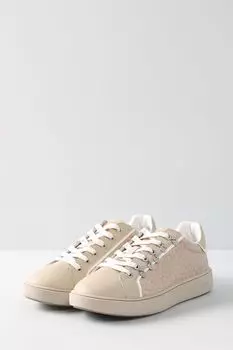 Кожаные кеды с текстильной вставкой Mely Guess