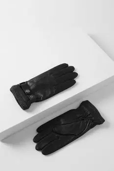 Кожаные перчатки на ремешке с клепкой MARCO DI RADI