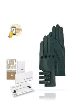 Кожаные перчатки с декоративными застежками MICHEL KATANA