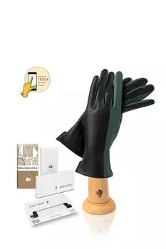 Кожаные перчатки в стиле колорблок MICHEL KATANA