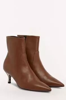 Кожаные полусапоги на каблуке kitten hill Furla