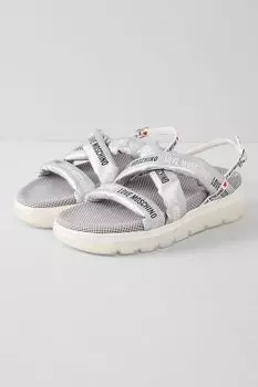 Кожаные сандалии с логотипом Love Moschino