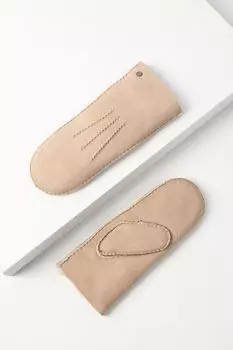 Кожаные варежки на овчине ROECKL