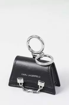 Кожаный брелок с логотипом бренда Karl Lagerfeld