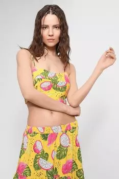 Кроп-топ с тропическим принтом BELUCCI