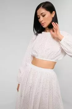 Кроп-топ с вышивкой ришелье BELUCCI