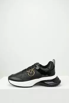 Кроссовки кожаные на высокой подошве Pinko