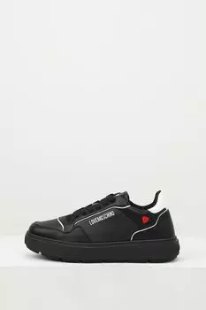 Кроссовки кожаные с логотипом Love Moschino