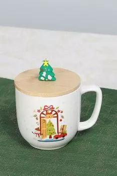 Кружка фарфоровая с крышкой Christmas Cheery Tognana