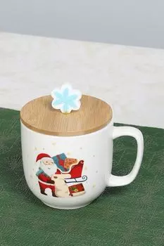 Кружка фарфоровая с крышкой Christmas Cheery Tognana