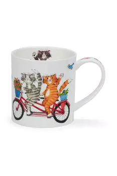 Кружка фарфоровая с принтом Кошки на велосипеде Оркни Dunoon