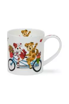 Кружка фарфоровая с принтом Собаки на велосипеде Оркни Dunoon