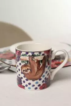 Кружка фарфоровая с принтом Wild At Heart Sloth Kitchen Craft