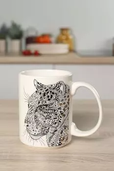 Кружка фарфоровая с принтом Wild Леопард Anna Lafarg