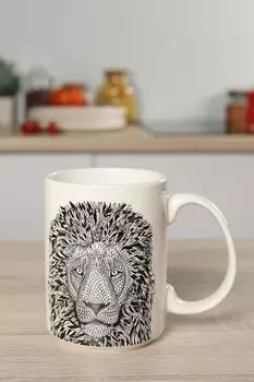 Кружка фарфоровая с принтом Wild Лев Anna Lafarg