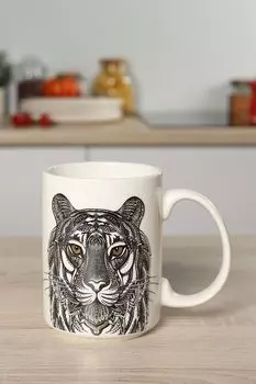 Кружка фарфоровая с принтом Wild Тигр Anna Lafarg