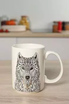 Кружка фарфоровая с принтом Wild Волк Anna Lafarg