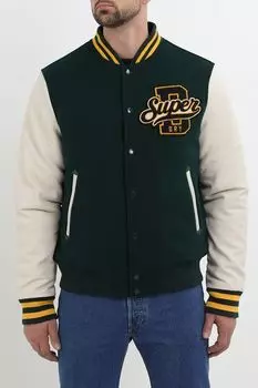 Куртка-бомбер комбинированная с принтом Superdry