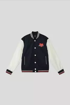 Куртка-бомбер на кнопках с контрастными деталями OVS