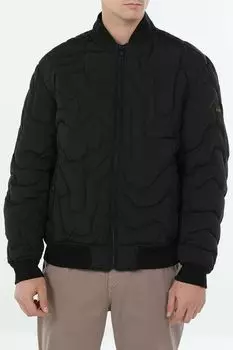 Куртка-бомбер стеганая с трикотажными манжетами BOSS