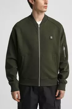 Куртка-бомбер трикотажная свободного кроя HUGO