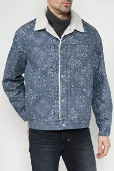 Куртка джинсовая с меховым воротником и принтом LEVI'S