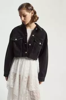 Куртка джинсовая с необработанным краем укороченная Nume