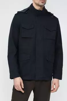 Куртка хлопковая с карманами и капюшоном Piombo