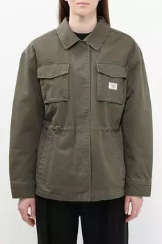 Куртка хлопковая с карманами и поясом на кулиске Guess Jeans