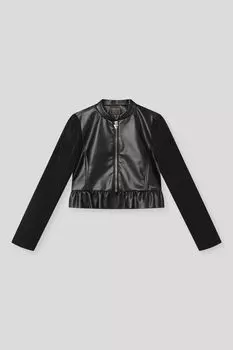 Куртка из искусственной кожи с оборкой Guess