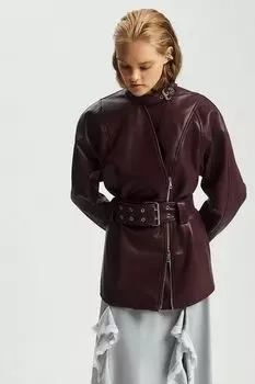 Куртка из искусственной кожи с поясом Nume