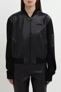 Куртка из искусственной кожи с трикотажными деталями Ea7