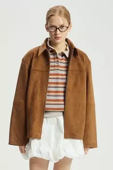 Куртка из искусственной замши прямого кроя Nume