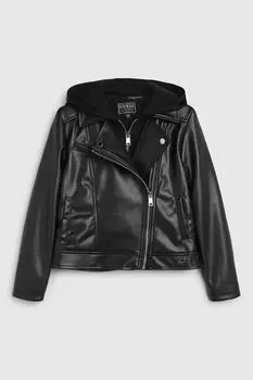 Куртка-косуха с капюшоном из искусственной кожи Guess
