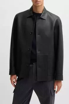 Куртка кожаная прямого кроя BOSS