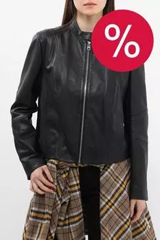 Куртка кожаная прямого кроя BOSS