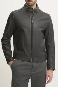 Куртка кожаная прямого кроя BOSS