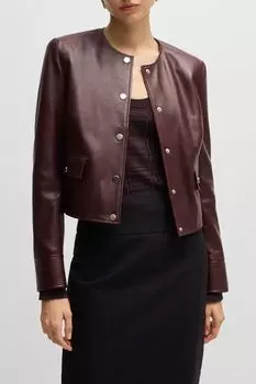 Куртка кожаная укороченная BOSS