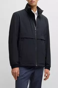 Куртка прямого кроя со складным капюшоном BOSS