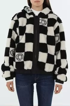 Куртка с капюшоном из мягкого плюша HUGO BLUE