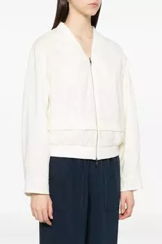 Куртка шерстяная на молнии с V-вырезом BOSS